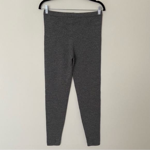 Club Monaco Silver Metallic Wool Leggings in Grey Blue size Medium Knit Ribbed - Picture 3 of 12